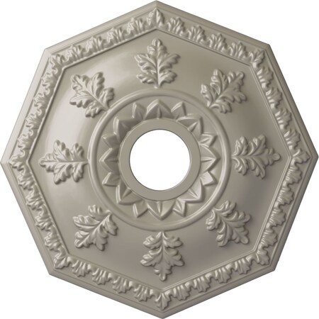 Ekena Millwork Nottingham Ceiling Medallion (Fits Canopies up to 4 5/8"), 18"OD x 3 1/2"ID x 1 1/2"P, Pearl White CM18NTPWS